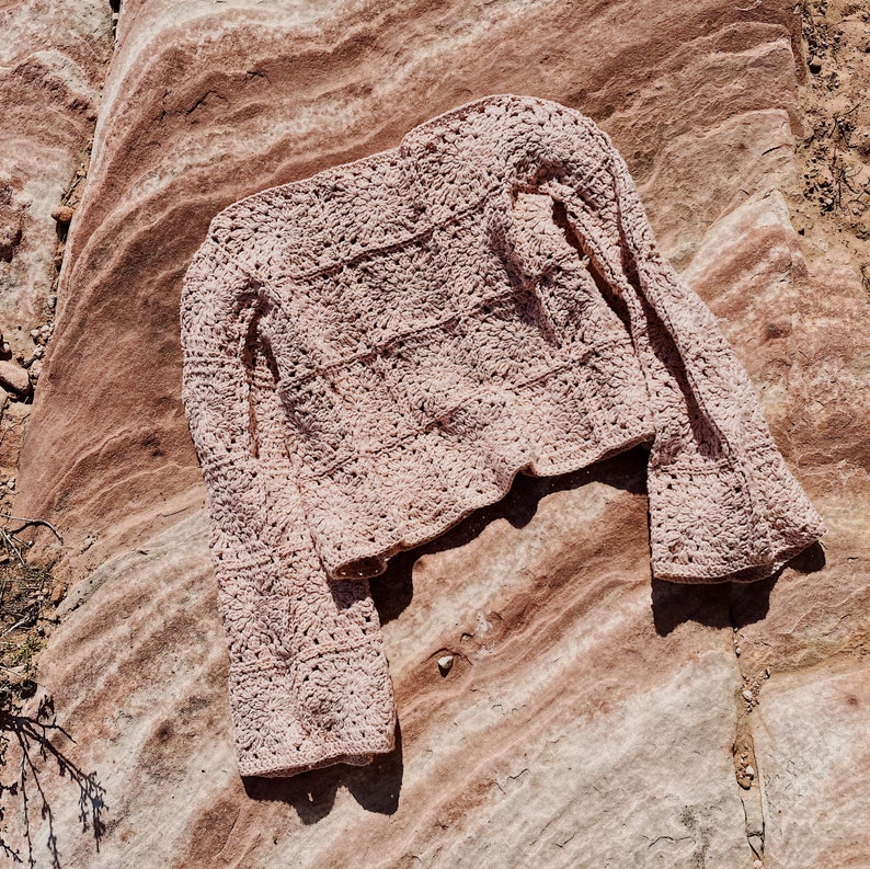 Crochet Sweater PATTERN Granny Square Sweater, Cropped, Patchwork image 7