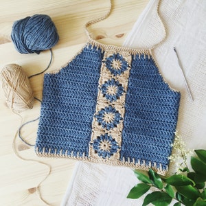 Crochet Top PATTERN | Summer Flower Halter Top, Easy Crochet Pattern For Beginners