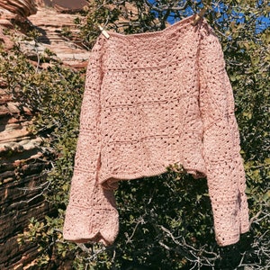 CROCHET PATTERN PDF Crochet Sweater, Granny Square Sweater, Crochet Cropped Sweater image 4