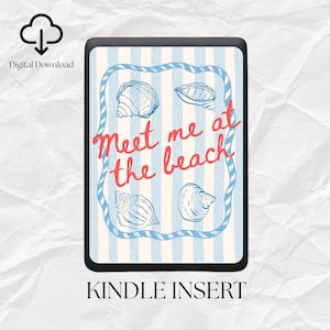 Kindle Case Insert Beach Summer Aesthetic Blue Kindle Cover Digital Download Bookish Gift Book Lover eReader Case Insert Beachcore Vacation