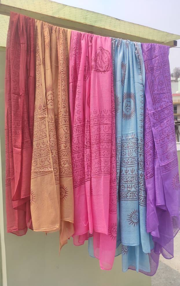 10, 25, 50 ,100 Pieces wholesale , Meditation scarf , Large om scarf , yoga head wraps , vinayasa scarf , prayer scarf ,  om sarong
