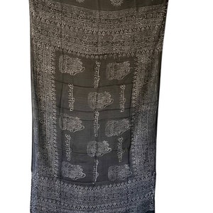 Écharpe de méditation, grande écharpe om, foulards de yoga, écharpe vinayasa, bandeaux kundalini, écharpe de prière, 100 % coton, paréo om image 8