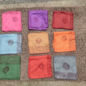 Écharpe de méditation, grande écharpe om, foulards de yoga, écharpe vinayasa, bandeaux kundalini, écharpe de prière, 100 % coton, paréo om image 6