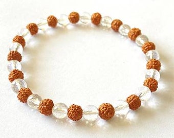 Sphatik rudraksha bracelet 10 mm