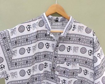 Traditional indian shirt , indian kurta, indian traditional dress , Om print shirt