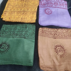 Om prayer scarf , meditation scarf , kundalini , yoga sarong , om sarong , om namah shivaya scarf , mantra scarf imagem 6