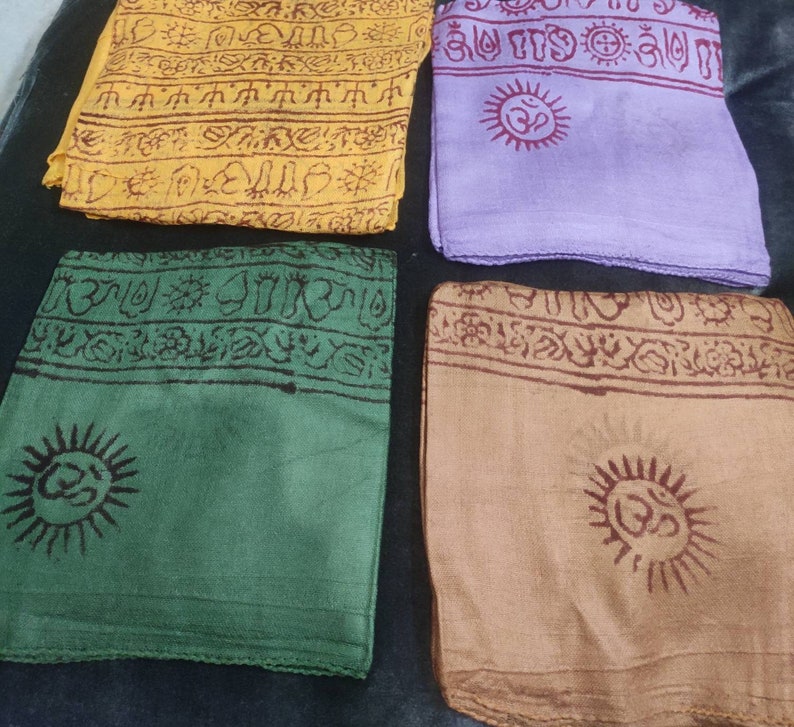 Om prayer scarf , meditation scarf , kundalini , yoga sarong , om sarong , om namah shivaya scarf , mantra scarf zdjęcie 6