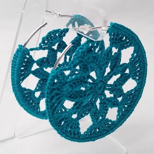 Floral Crochet Hoop Earrings