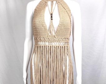 Boho Butterfly Crochet Crop Top
