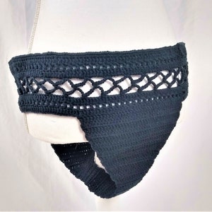 Diamond Crochet High Waist Bikini Bottom