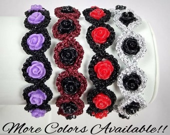 Crochet Rose Friendship Bracelet