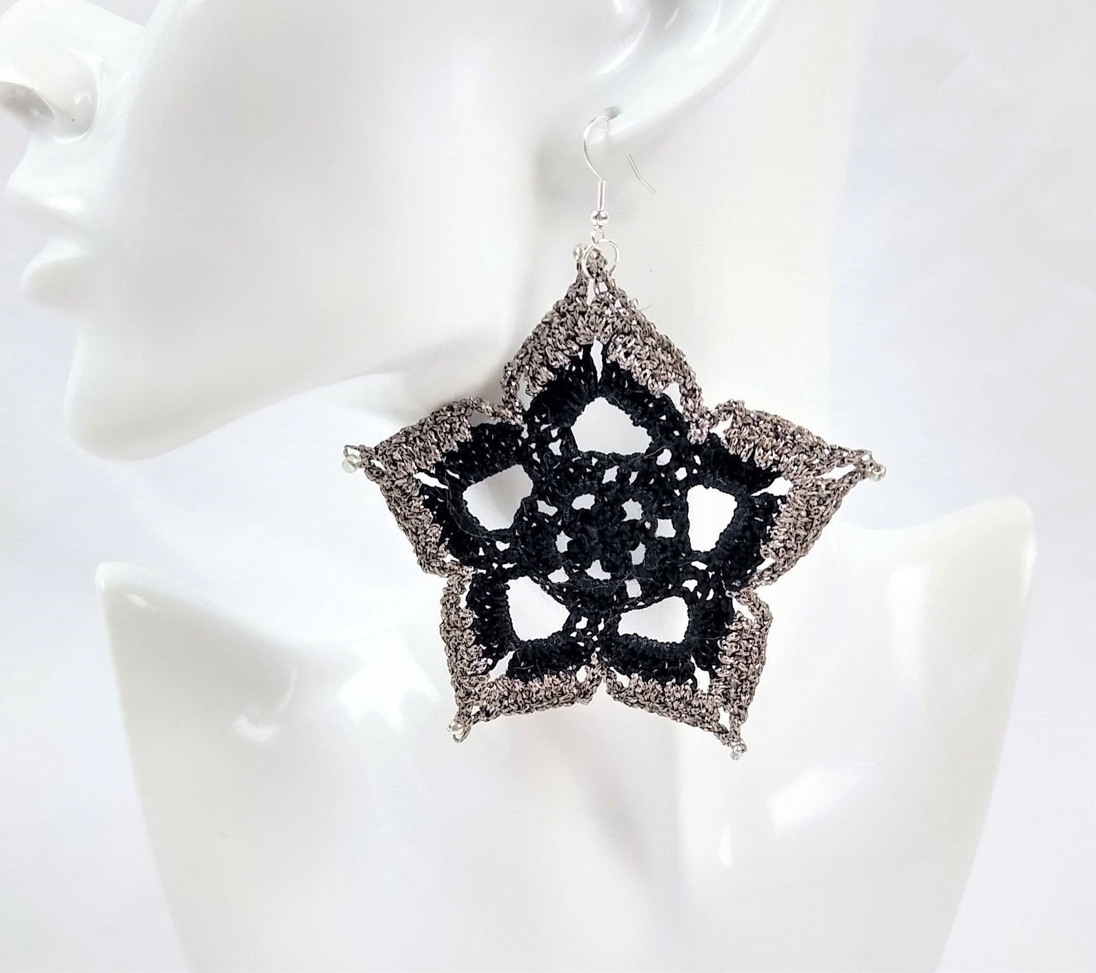 Beaded Mandala Crochet Earrings Etsy UK