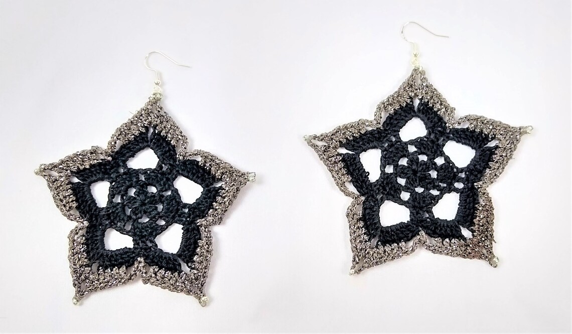 Beaded Mandala Crochet Earrings Etsy UK