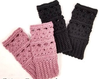 Boho Floral Fingerless Gloves