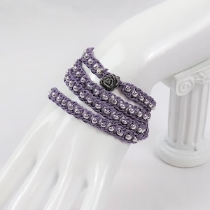 Beaded Crochet Wrap Bracelet