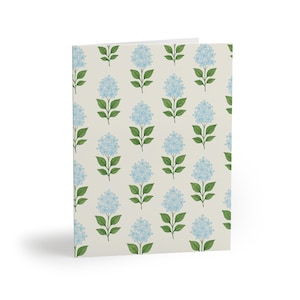 Hydrangea Watercolor Card | Elegant Notecard with Soft Blue Flowers for Sympathy or Everyday Use