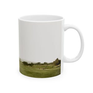 Serene Landscape Coffee Mug | Tranquil Countryside Scene Wraparound Print