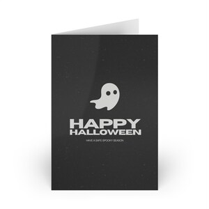 Süße Geist Karte | Handgemachte Halloween Karte | Gruselige Herbst Grußkarte mit Geister Grafik