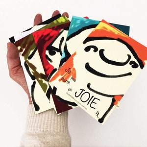 Les émotions de GLUMO en set de 6 cartes au design original