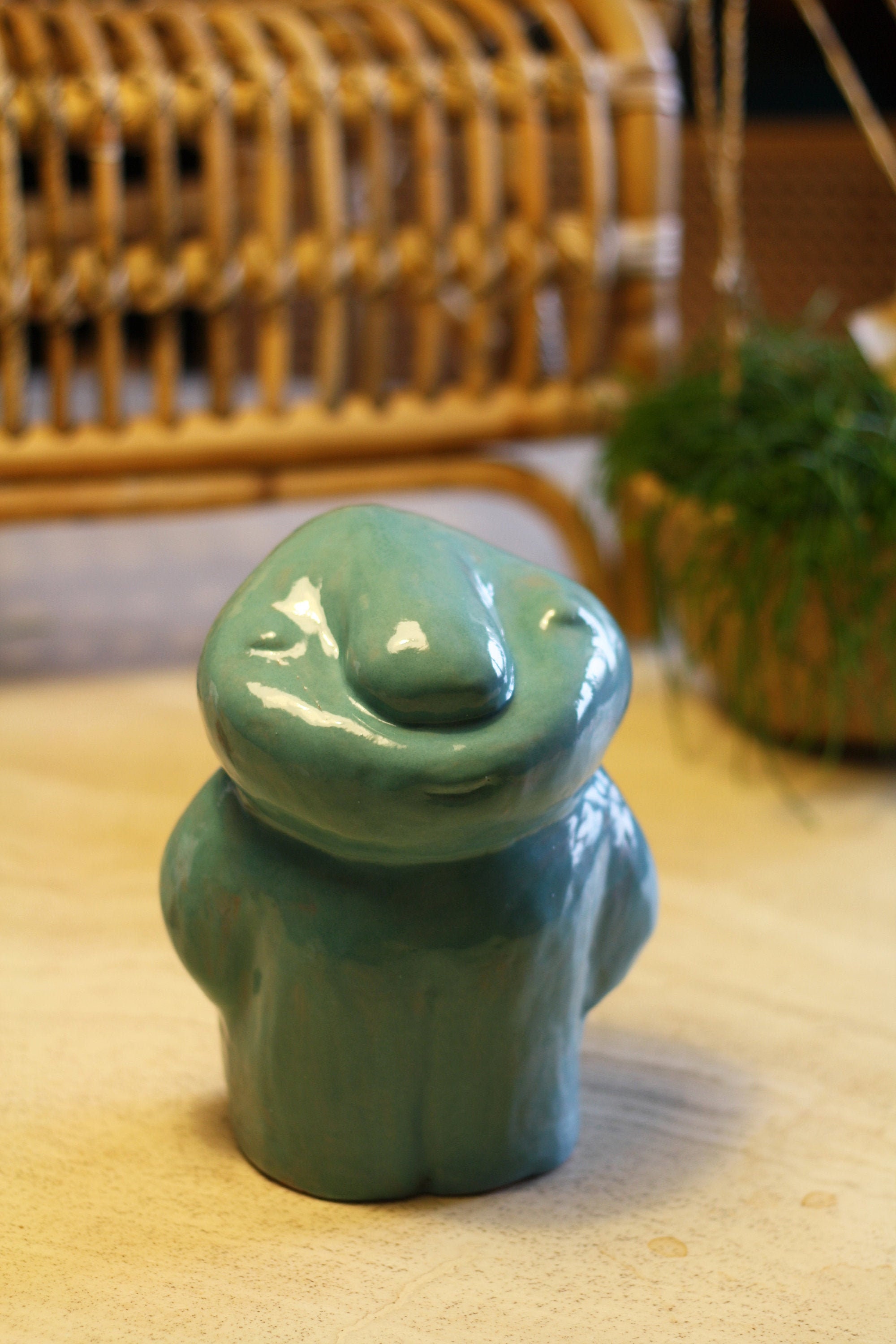 Big Blue Ceramic Sculpture Of Original Collector Character Glumo