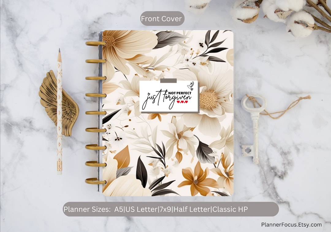 Printable Floral Planner Cover Printable Planner Covers Happy Planner ...