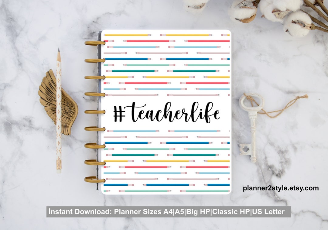 Teacher Happy Planner Printable Cover School Printable Planner Cover - Etsy