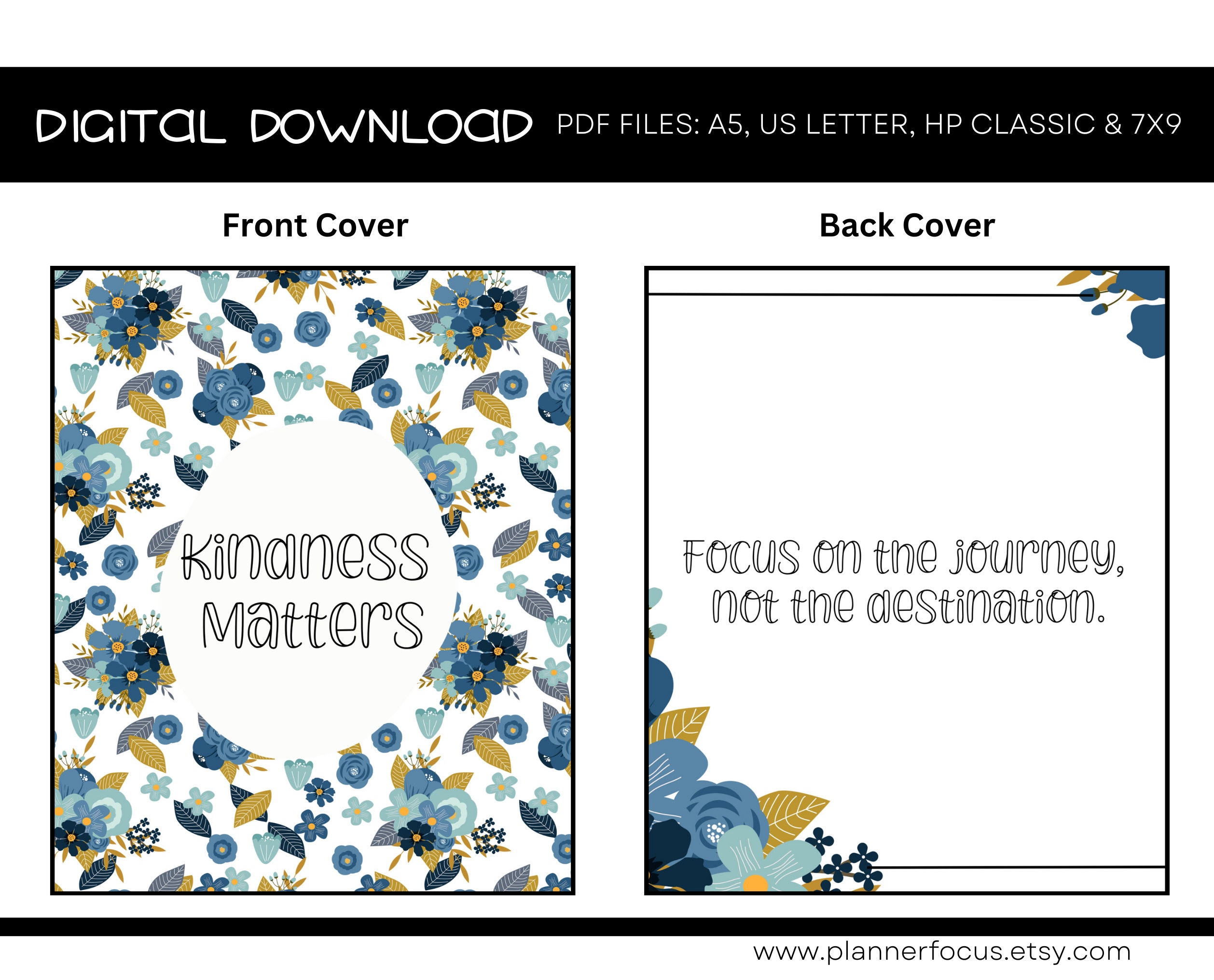 Printable Floral Planner Cover Printable Planner Covers - Etsy