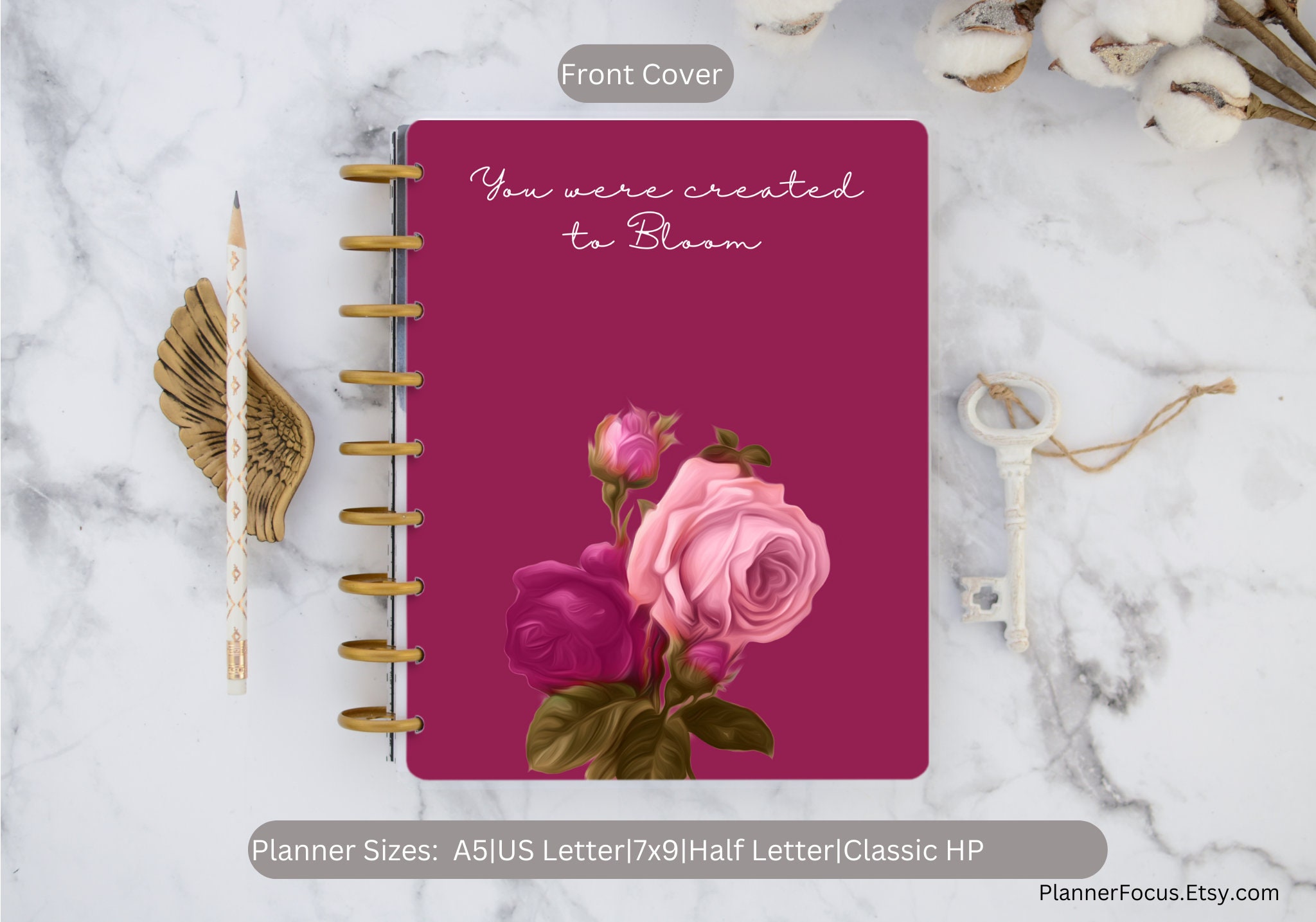 Printable Floral Planner Cover Printable Planner Covers Happy Planner Cover Planner Printable ...