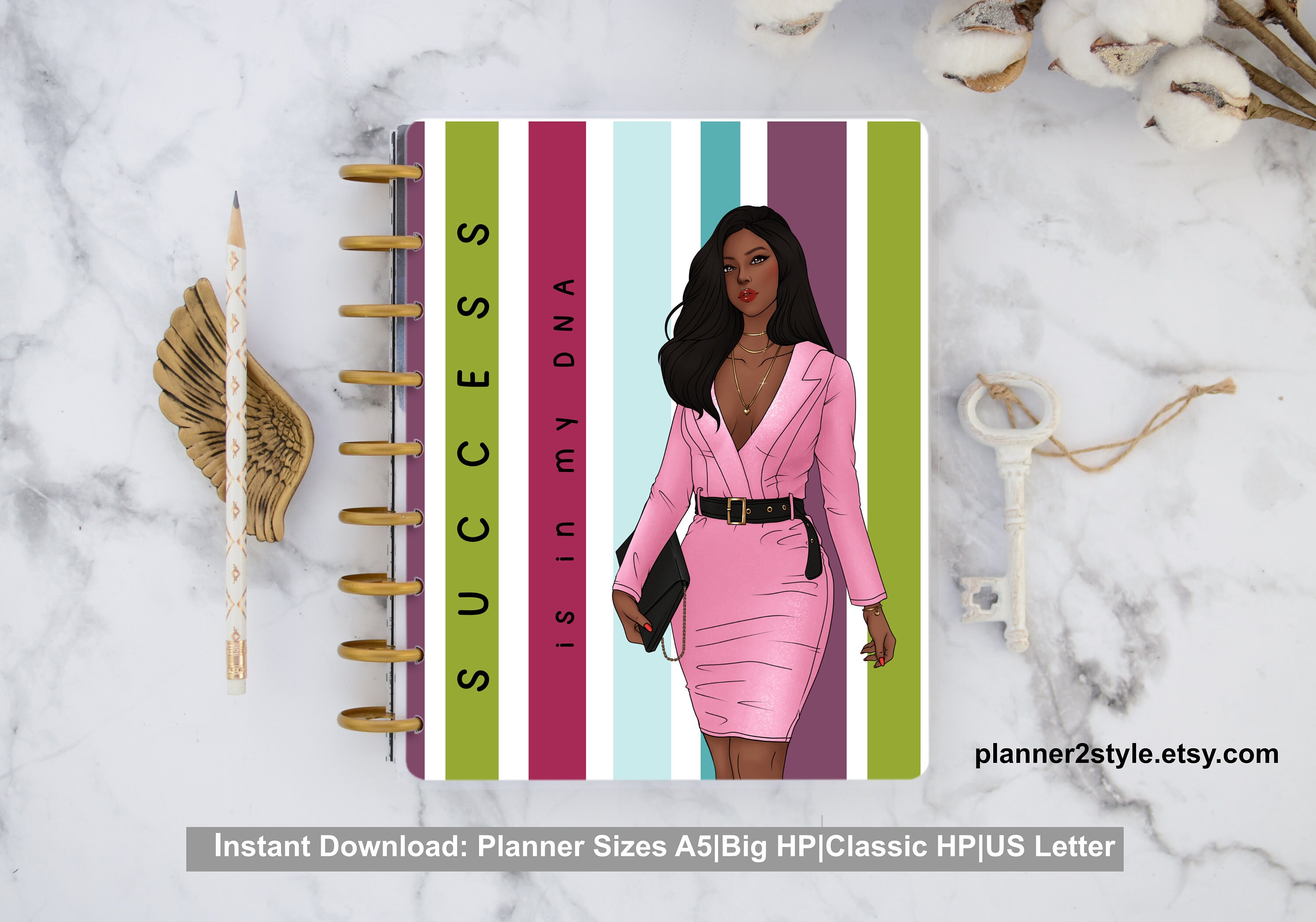 Boss Lady Happy Planner Printable Cover Successful Business | Etsy