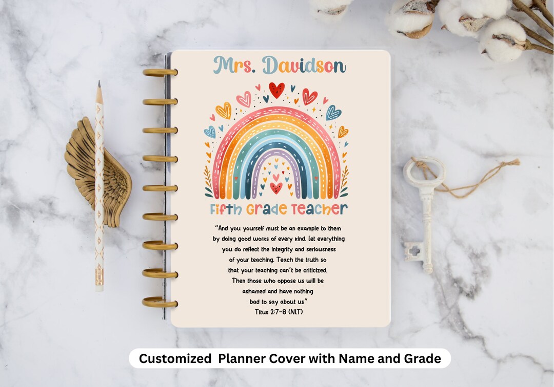 Personalized Teacher Planner Coverplanner Cover for Teacher Teacher ...