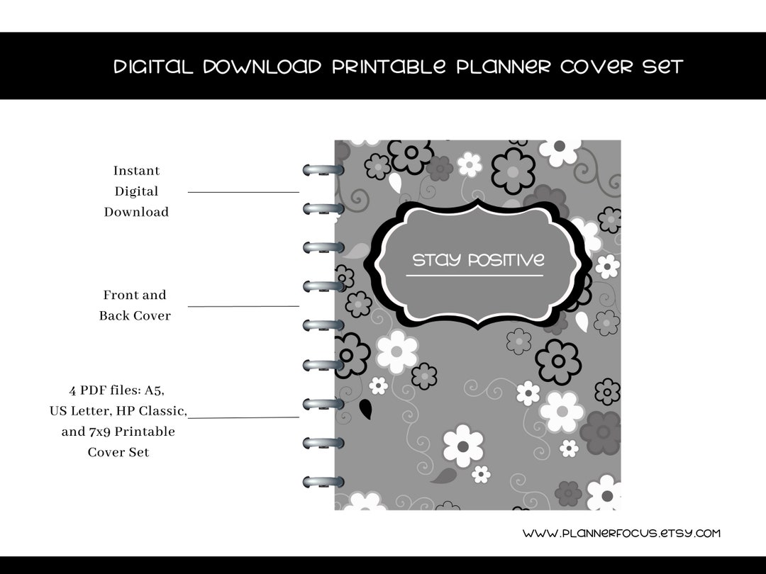 Printable Floral Planner Cover Printable Planner Covers - Etsy