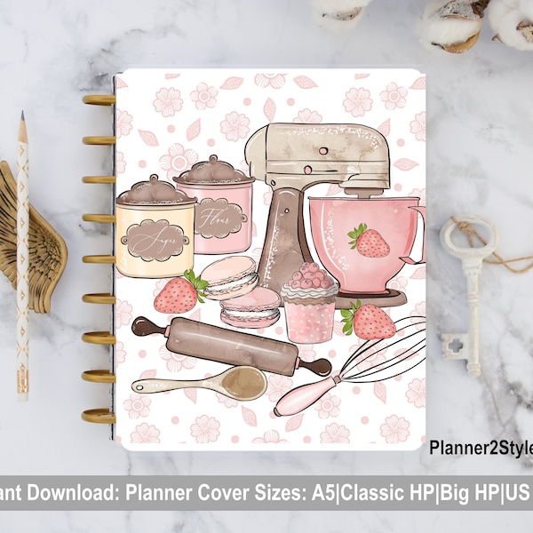 Boss Lady Baker Printables Happy Planner Cover | Recipes Printable Planner Cover| Recipe | Planner Dashboards| Instant Download