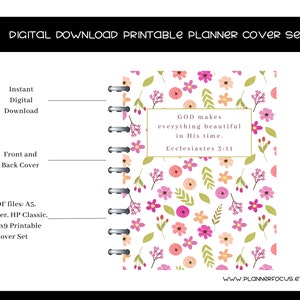 Printable Floral Planner Cover Printable Planner Covers Happy Planner ...