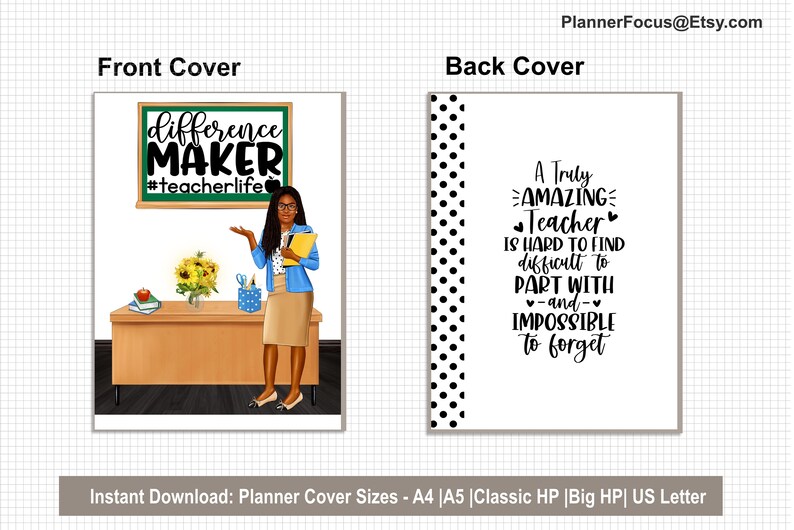 Teacher Happy Planner Printable Cover School Printable Etsy
