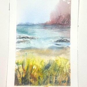 watercolor art for wall decor seaside art handmade gift for birthday gift for her painting seaside