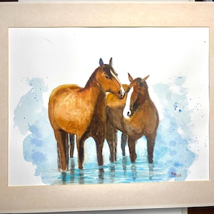 watercolor art wall decor horse painting birthday gift Christmas gift horse art equestrian painting of horse hand painted art for wall decor