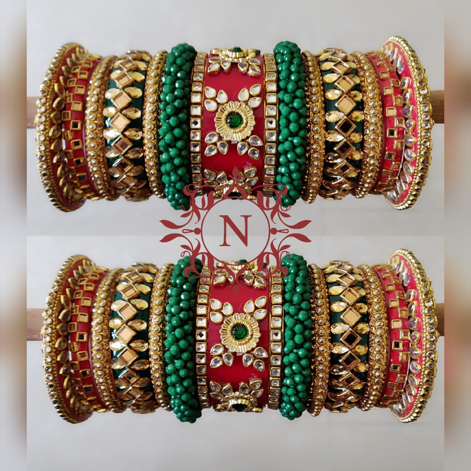 Heavy Hand Work Designer Bangles Set Marwari Rajwadi Bridal Chuda