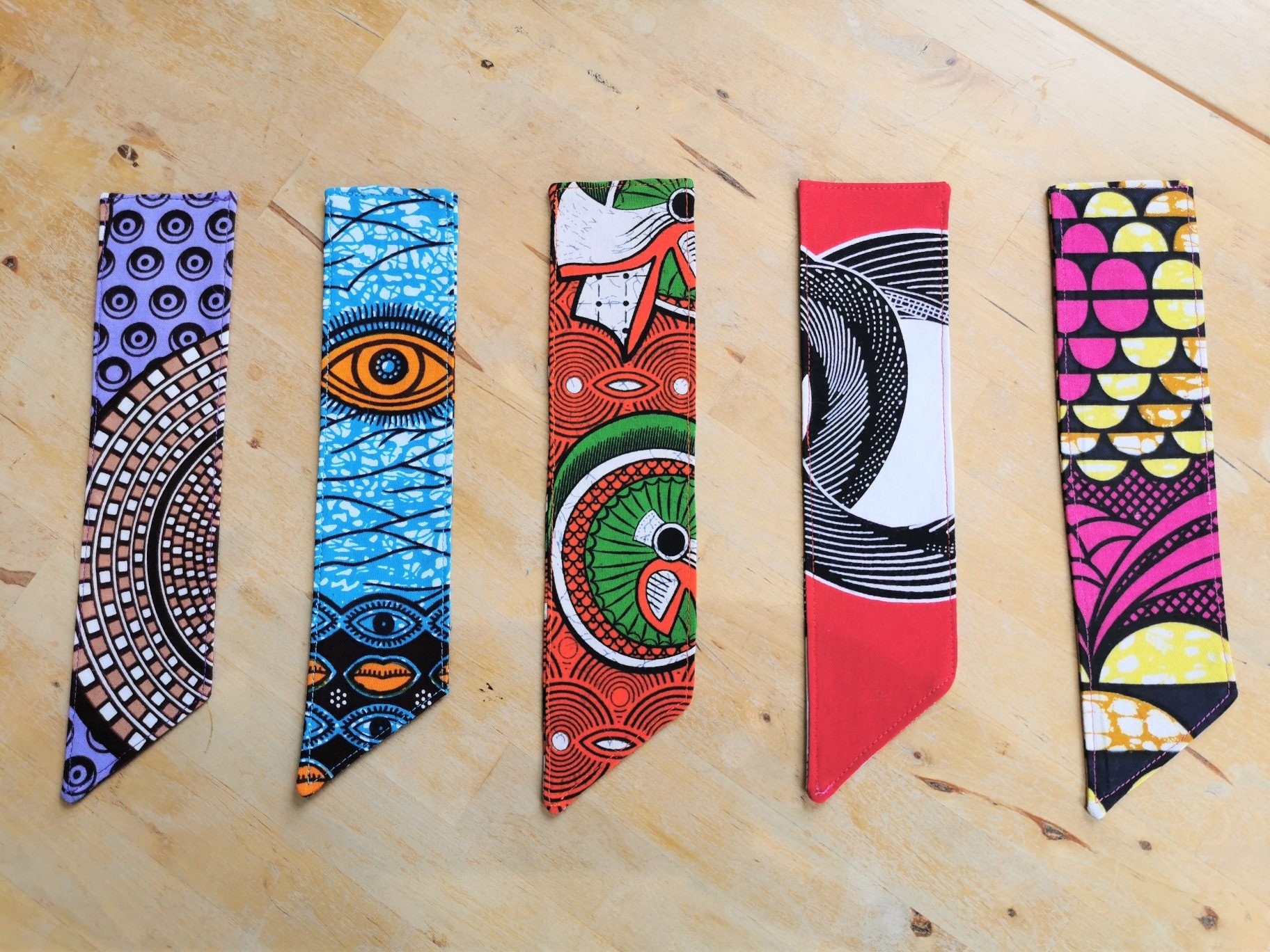 African Print Bookmarks Pack of 2 Colourful Markers Made from Etsy