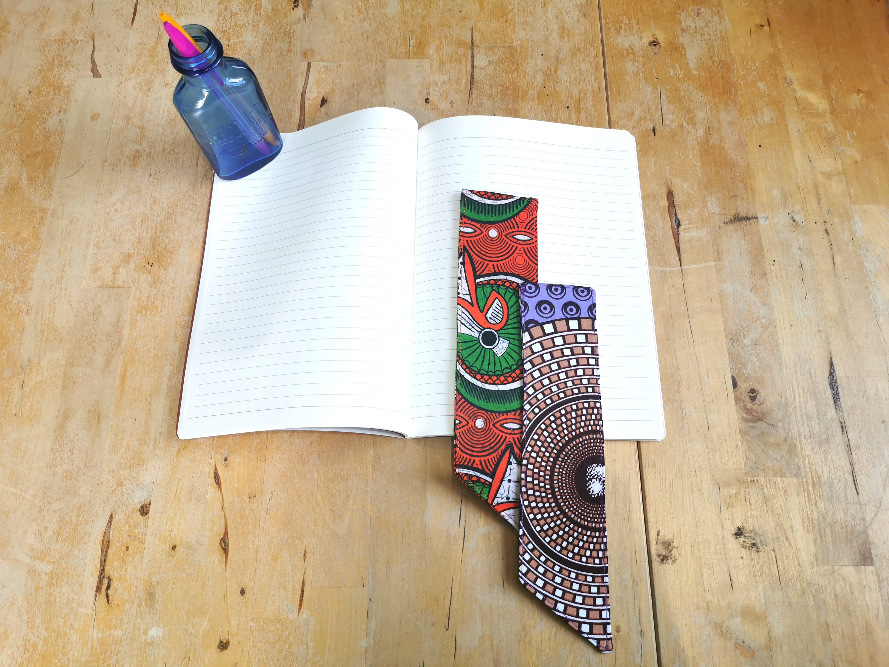 African Print Bookmarks Pack of 2 Colourful Markers Made from Etsy