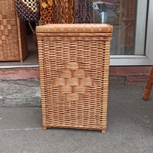 Storage basket, laundry basket, rattan basket, rectangular basket, laundry basket with lid, wicker laundry basket, woven laundry basket