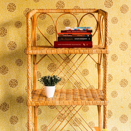 Rattan Shelving Unit Wicker Wall Shelf Bathroom Shelf Book Etsy