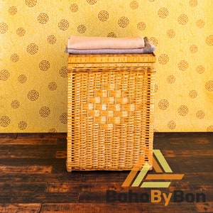 Cestino di vimini con coperchio, cestino di stoccaggio, regalo housewarming, cestino della biancheria in vimini, cestino di vimini, cestino regalo housewarming prima casa, cestino