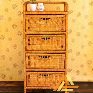 Tall on sale wicker dresser