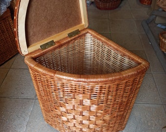 Woven laundry basket, corner basket, triangle basket, laundry basket with lid, storage basket, laundry basket, wicker basket, weaving basket