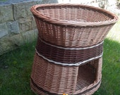Two Tier Wicker Pet House Handmade, Rattan Pet Carrier, Wicker Dog Basket, Woven Cat Basket, Rattan Pet Nest, Wicker Pet Carrier, Pet Basket