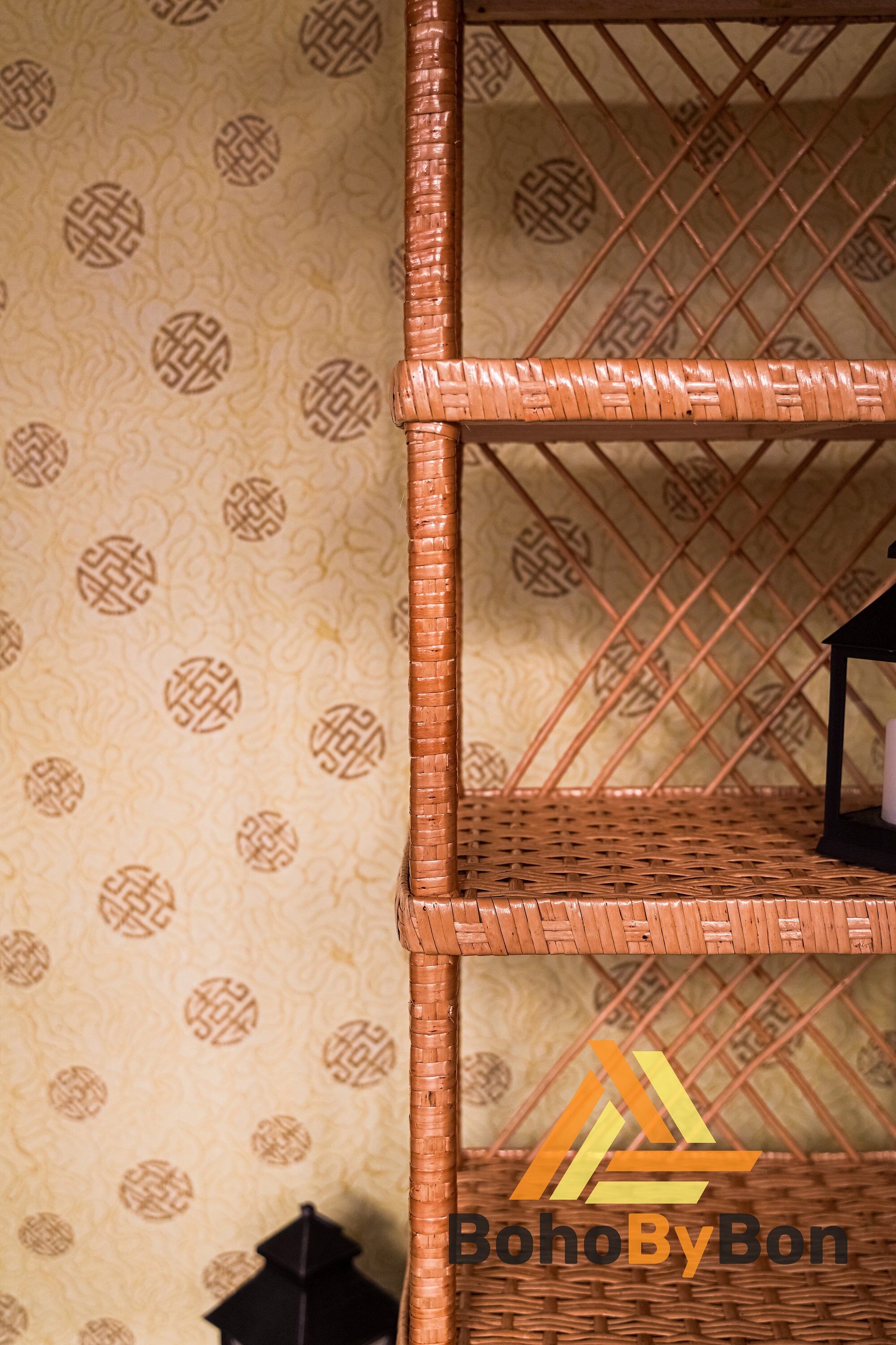 Estante de libros Rattan Etagere de 5 niveles gabinete Rattan | Etsy