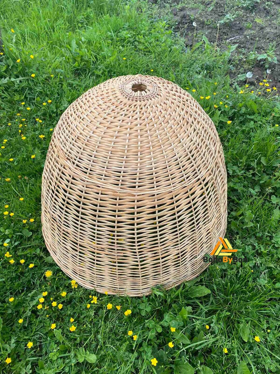Wicker Pendant Light, Ceiling Lighting, Large Rattan Lampshade, Woven