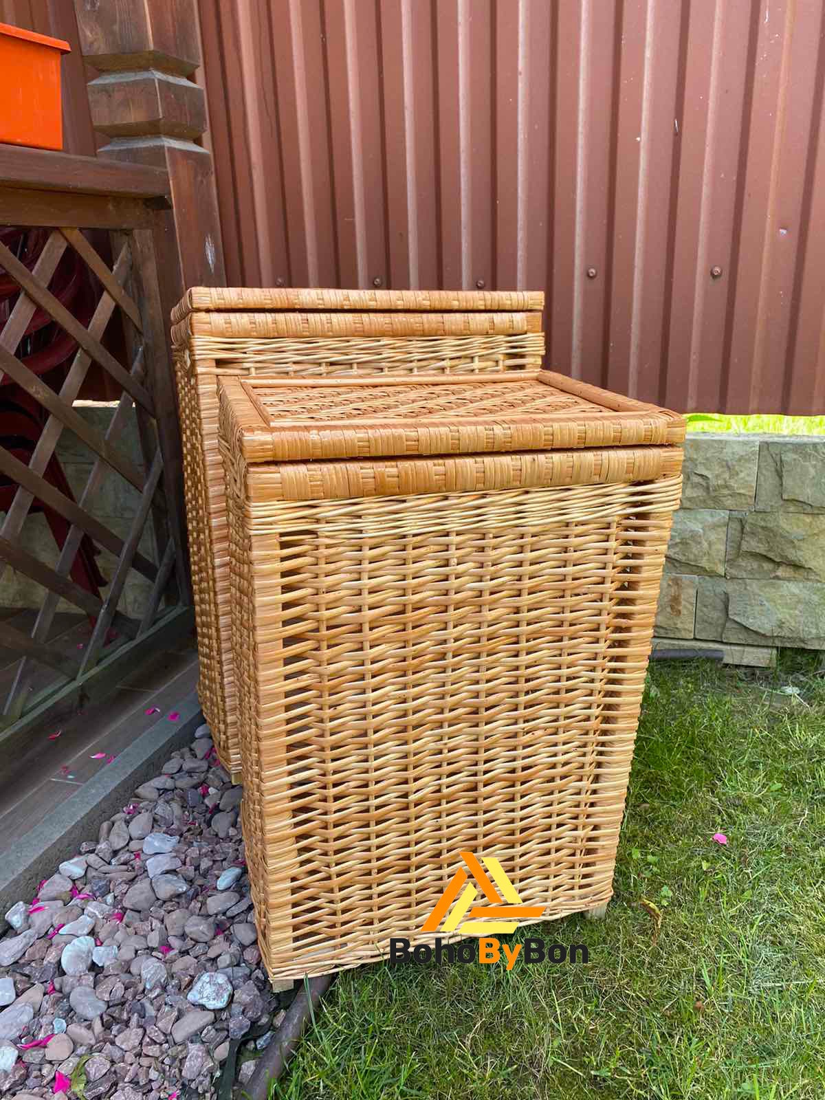 Wicker Laundry Basket Large Rectangular Basket With Lid Etsy UK