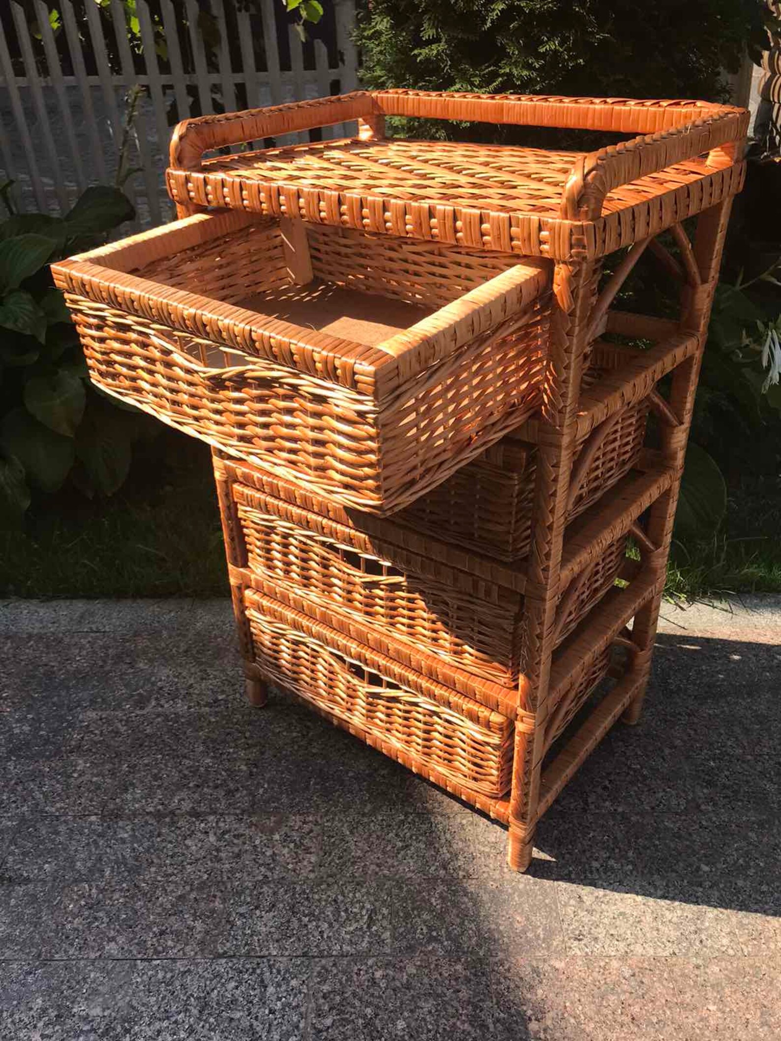 Wicker Dresser Chest of 4 Drawers Wood Dresser Dresser Etsy