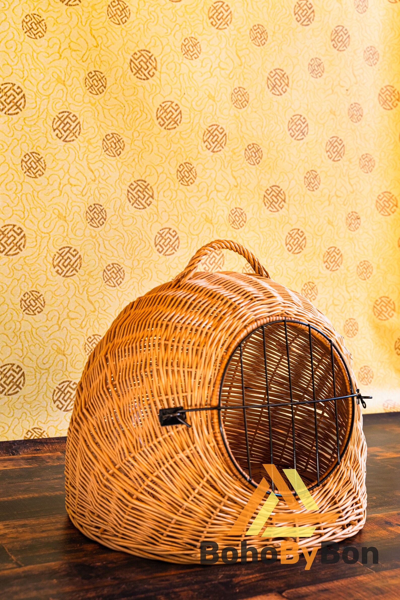 Wicker Pet Carrier Wicker Dog Basket Pet Basket Wicker Pet Etsy
